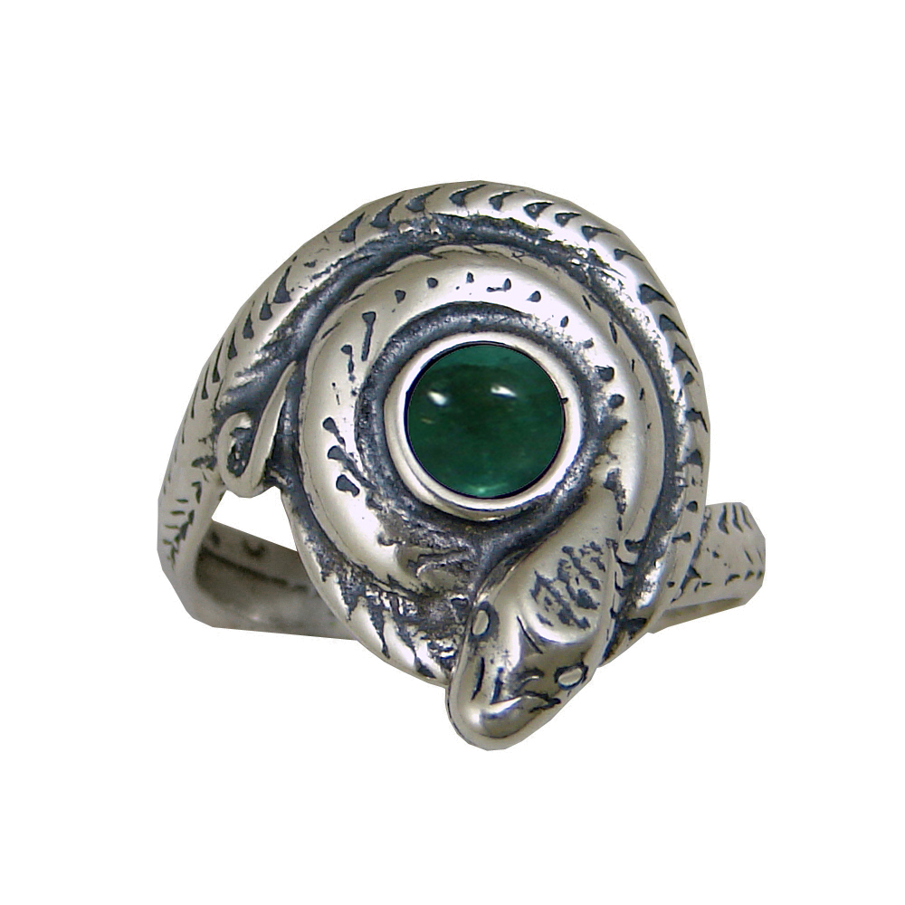 Sterling Silver Snake Ring With Fluorite Size 10